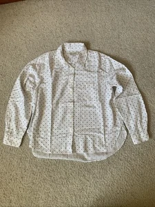 Ann Taylor LOFT Button Up Blouse Top Size SP White Long Sleeve Polka Dot Shirt - Picture 1 of 4