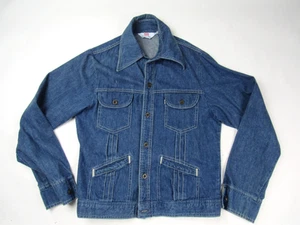 Giacca jeans vintage anni 70 Levis Panatela denim plissettata 4 tasche camionista uomo S/M - Foto 1 di 15