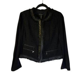 Chico's Black Label Womens Ladylike Boucle Tweed Jacket Sweater Size 8 NEW Black - Picture 1 of 10