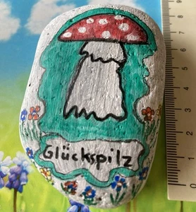 bemalter Stein XL Naturstein Handarbeit Unikat🍀Glücksstein🍀XL - Bild 1 von 1