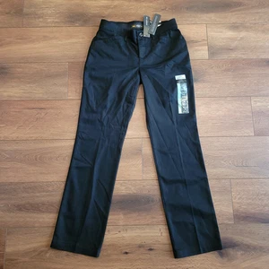 Lee Pants Womens 4 Medium Black Flex Motion Straight Leg Mid Rise Stretch NEW - Picture 1 of 16