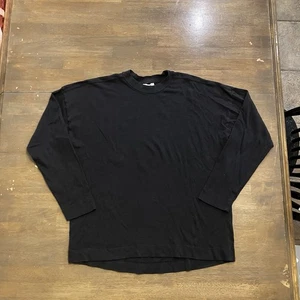 AYR Shirt Mens Medium Black/Dark Gray Long Sleeve Pullover 100% Cotton Crewneck - Picture 1 of 9
