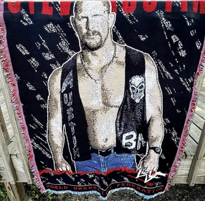Stone Cold Steve Austin Blanket Tapestry WWF WWE Wrestling 90s Vintage 44x60" - Picture 1 of 12
