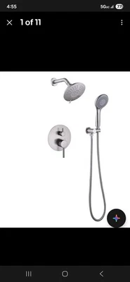 Grifo de ducha de níquel cepillado BWE® de una manija con 2 pulverizadores nuevo caja abierta A-98001-N Foto 1 de 4