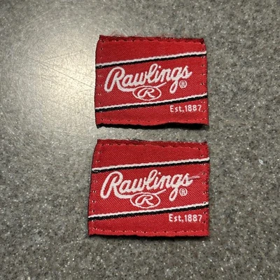 Lot 2 Rare Vintage Rawlings Baseball Fabric Logo Sew On Patch Unique Embroidered - Image 1 of 3