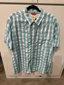 Simms Shirt Mens XXL Blue Plaid Pearl Snap Western Fishing Vented Short Sleeve - Picture 1 of 3