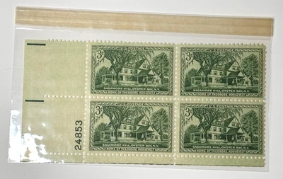 US Stamp Scott #1023, 3c Sagamore Hill Issue, Plate Block, OG, MNH - Image 1 of 4