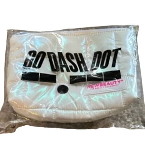 Go Dash Dot x New Beauty Puffy Cosmetics Bag Travel Makeup Toiletries White - Picture 1 of 2
