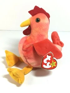 Ty Beanie Baby Retired DOODLE The Tie Dye Rooster 1996 - Picture 1 of 8
