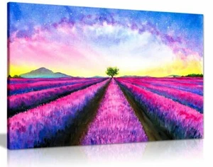 Pink Purple Lavender Watercolour Canvas Wall Art Picture Print Home Decor - Picture 1 of 1