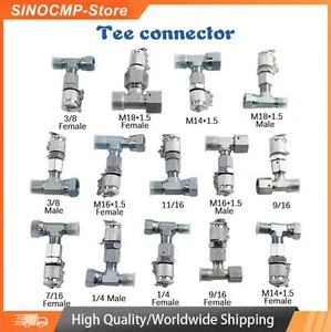 14PCS Tee Coupling, Tee Fittings Connector for Hydraulic Pressure Gauge Test Kit - Picture 1 of 7