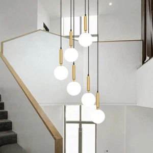 Stair Pendant Light Glass Chandelier Lighting Home Hotel Ceiling Lamp Bar Lights - Picture 1 of 9