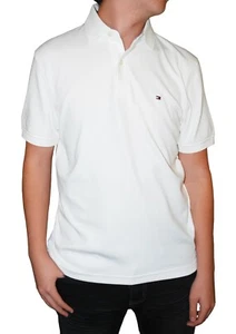 Tommy Hilfiger Men's Paul Cotton Classic Fit Polo Shirt, White, Small - Picture 1 of 4