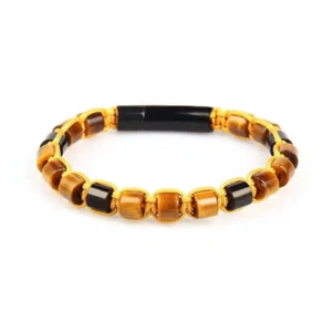 Tiger Eye & Black Beads Bracelet - Picture 1 of 2