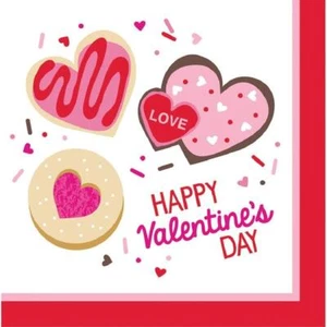 Frosted Fun Cookies Candy Valentine's Day Holiday Party Paper Luncheon Napkins - Picture 1 of 1
