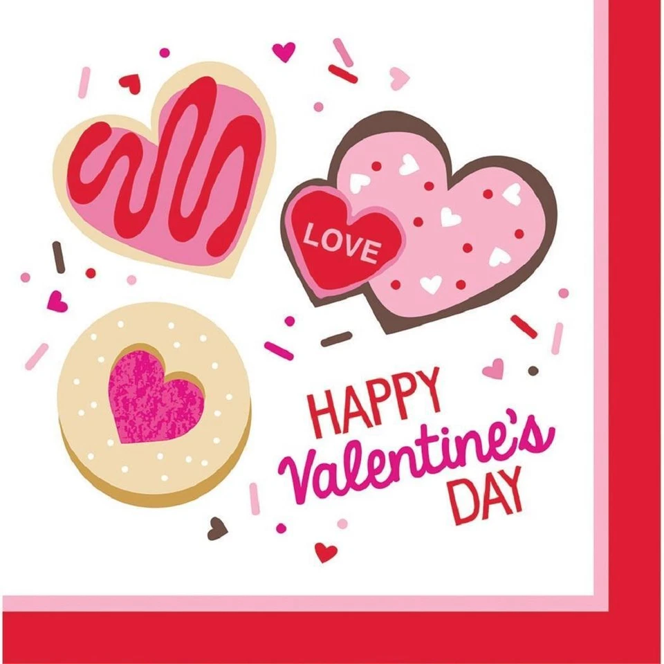 Servilletas de papel para almuerzo de fiesta de San Valentín caramelo galletas divertidas esmeriladas Foto 1 de 1