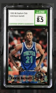 1995-96 Stadium Club Kevin Garnett #343 bewertet CSG 8,5 NM/MT + Kelten - Bild 1 von 2