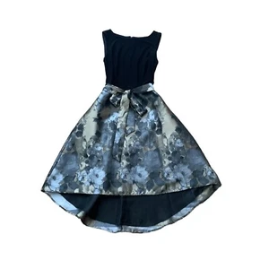 Leslie Fay Dress Fit And Flare Metallic Black Gold Silver Size 6 Sleeveless NWT - Picture 1 of 14