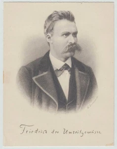 Portrait um 1880 Nietzsche "Friedrich der Unzeitgemässe" Th. Bormann sc. - Bild 1 von 2