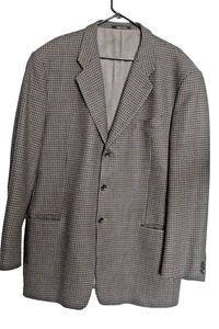 Men's ARMANI Collezioni Houndstooth Wool Sportcoat Jacket Blazer Size 46L - Picture 1 of 4