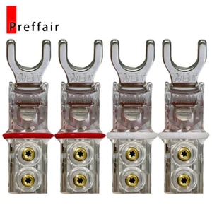4PCS/Box WBT Style Nextgen Sandwich Y Spade Plug Speaker Wire U Fork Connector - Picture 1 of 6
