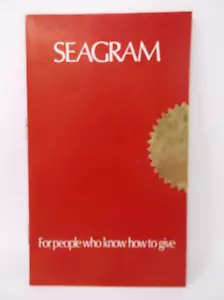 Seagram "For people who know how to give" Gift Brochure SEALED - Picture 1 of 4
