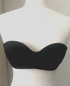 Sz 34B Black STRAPLESS Padded BRA Lined DEMI Underwire #1850 - Picture 1 of 9
