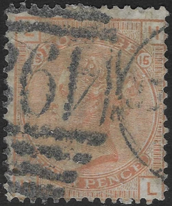 GB 1876. 4d VERMILION, PLATE 15, AVERAGE USED FILLER. SG. 152. (D422) - Picture 1 of 2