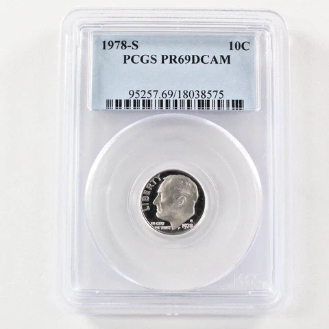 1978 S ROOSEVELT DIME PCGS GRADED PROOF 69 DEEP CAMEO NICE TORCH US 10C COIN Cover