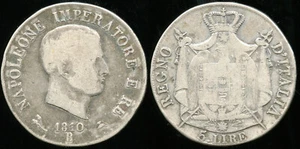 Italie Napoléon I 5 Lire 1810 B Bologne MA - Imagen 1 de 1