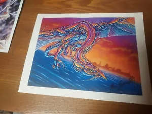 MTG RARE Quicksilver Dragon print signed by Ron Spencer art. 8.5"×10.5" - Picture 1 of 2
