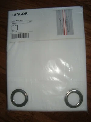 IKEA LANGOR Curtains White Red Black SAILOR CARTOON 57x98" Nautical Grommets NEW - Image 1 of 4