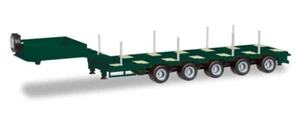 HO 1/87 Herpa # 76388-007 - Goldhofer 5-Axle Drop Deck Low-Boy Trailer - Green - Picture 1 of 1
