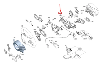 MERCEDES-BENZ E C238 Steering Wheel Upper Cover A09946400059E38 - Image 1 of 4