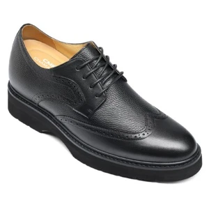 US12 CHAMARIPA 8cm/3.15" Men Elevator Shoes height Increase Black Dress oxford - Picture 1 of 6