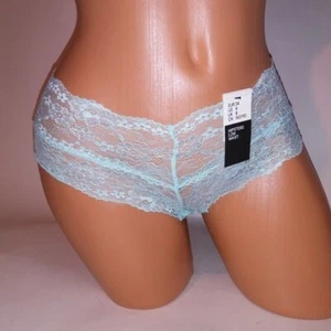 H&M Panty Size 4 Hipster Low Waist Light Blue Allover Lace New - Picture 1 of 9