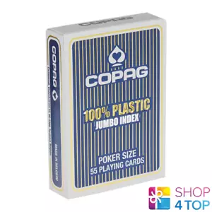 COPAG BLAU DECK 2 CORNER SPIELKARTEN 100% PLASTIK JUMBO INDEX POKER KARTEN NEU - Bild 1 von 3
