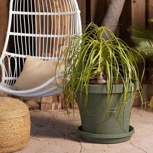 20" Round Planter Pot Durable Resin Indoor Planter (Saucer Not Included) Green - Picture 1 of 6
