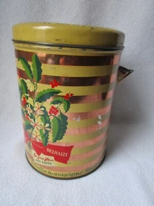 sehr alte seltene Kaffeedose Delhaize Le Lion Blech Dose mit Ausguß rund 19x14cm - Picture 1 of 13