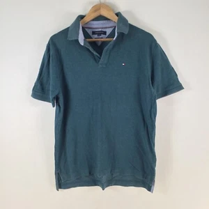 Tommy hilfiger mens polo shirt size M teal green classic fit short sleeve 111927 - Picture 1 of 8