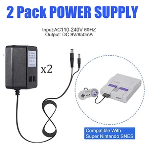 2PC Power Supply AC Adapter Cord For NES Console (Nintendo Entertainment System) - Picture 1 of 6