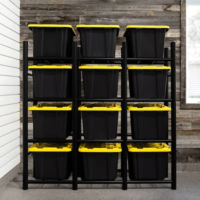 Proslat Heavy Duty 12-Tote Rack, Garage Storage Shelves Organizer, 1200 Lbs Cap - Image 1 of 4