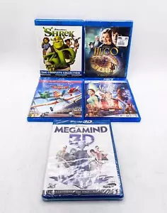 5 Blu-Ray Family Movie Lot: Aladdin, SHREK Complete Collection, Megamind, Hugo - Picture 1 of 2