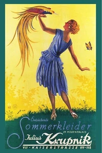 12715.Decor Poster.Home room vintage wall design.Fashion woman holding bird art - Picture 1 of 1
