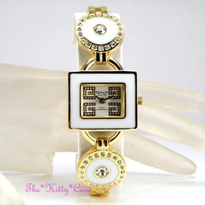 Swiss OMAX O004 Ladies Seiko Movement Gold Pltd & White Bracelet Crystal G Watch - Picture 1 of 12