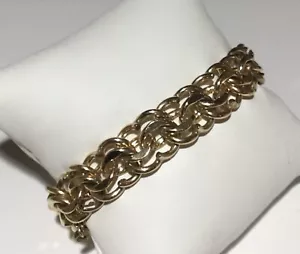 12 kt Gold Filled Vintage Double Link Charm Bracelet - Picture 1 of 10