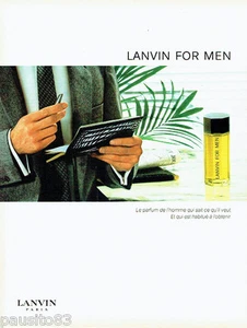 PUBLICITE ADVERTISING  016  1981  Lanvin for Men parfum homme - Picture 1 of 1