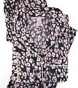 Loungewear Victoria's Secret Satin Pajama Set Sleepwear  Leopard S/M - Picture 1 of 5