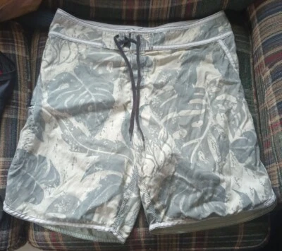 Honolua Hombres Board Shorts 38" Cintura Nylon Algodón Mezcla Floral Hawaiano Playa Natación  Foto 1 de 3