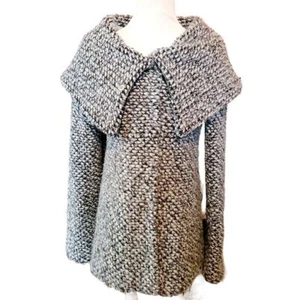 Chaqueta de Lana Anthropologie Odille Vintage Azul Jaspeado Mujer 6 Invierno Tejido Cálido - Imagen 1 de 6